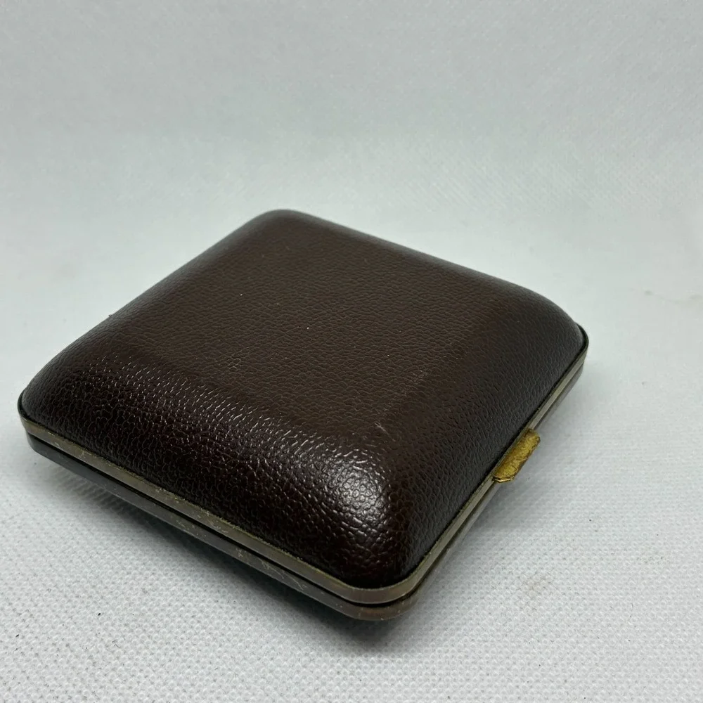 Vintage Citizen Travel Clock 2 Jewels Mechanical Wind-Up Brown Case